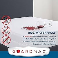 Vista 3 de Guardmax Funda de colchón de vinilo resistente con cremallera completa, protector de colchón impermeable y transpirable, ropa de cama cómoda, suave