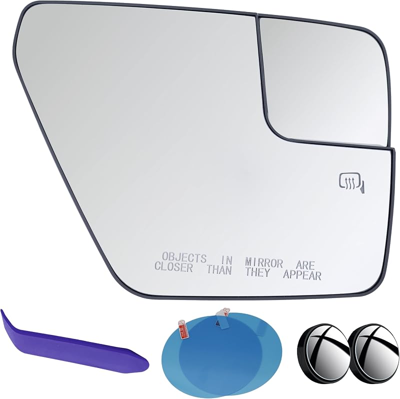Vidro de espelho retrovisor direito EAP convexo com aquecimento para Ford F-150 – Kit