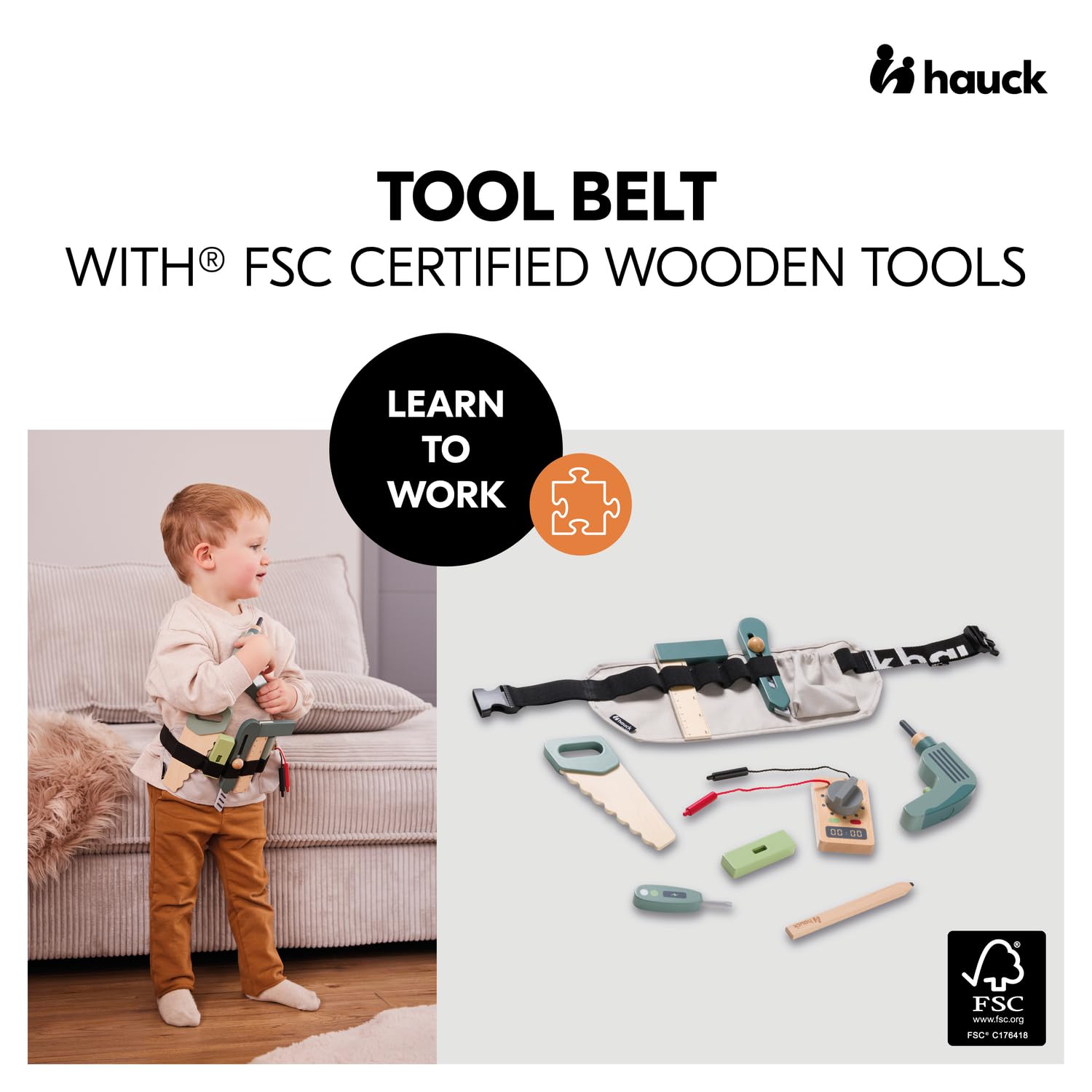 hauck Learn to Work, Toddler Tool Belt Set 3+ Years - Image 2
