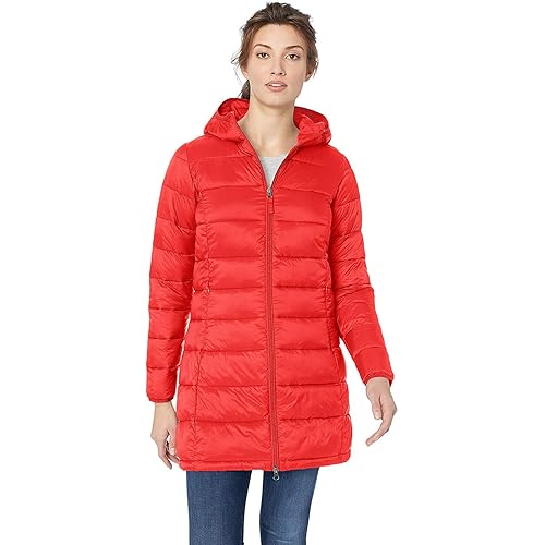 Amazon Essentials Women's Lightweight Water-Resistant Hooded Puffer Coat (Available in Plus Size)