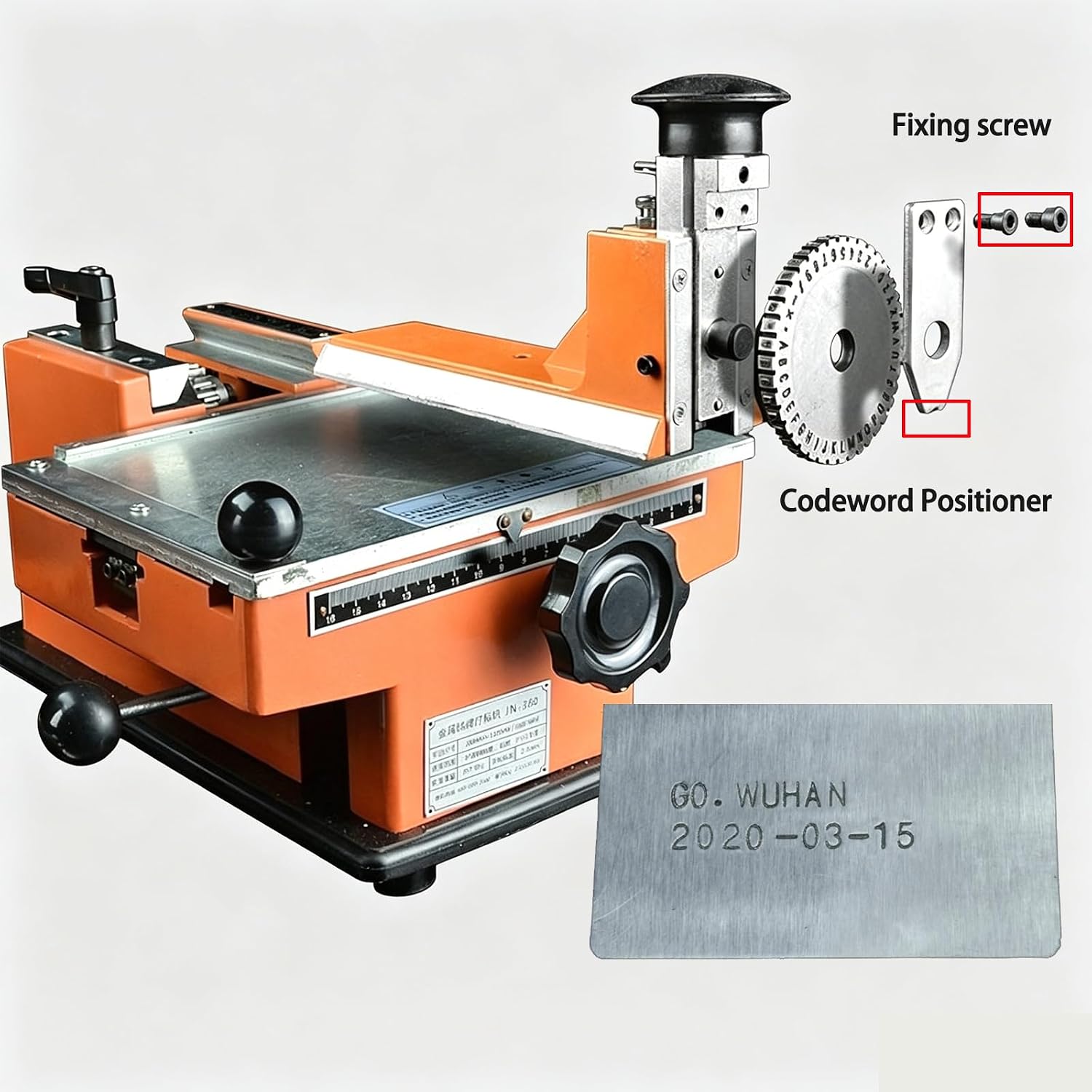 Metal Nameplate Stamping Machine, Custom Dog Tag Embosser and Label Printer with Character Wheels for Personalization, Marking and Lettering Manual 6mm