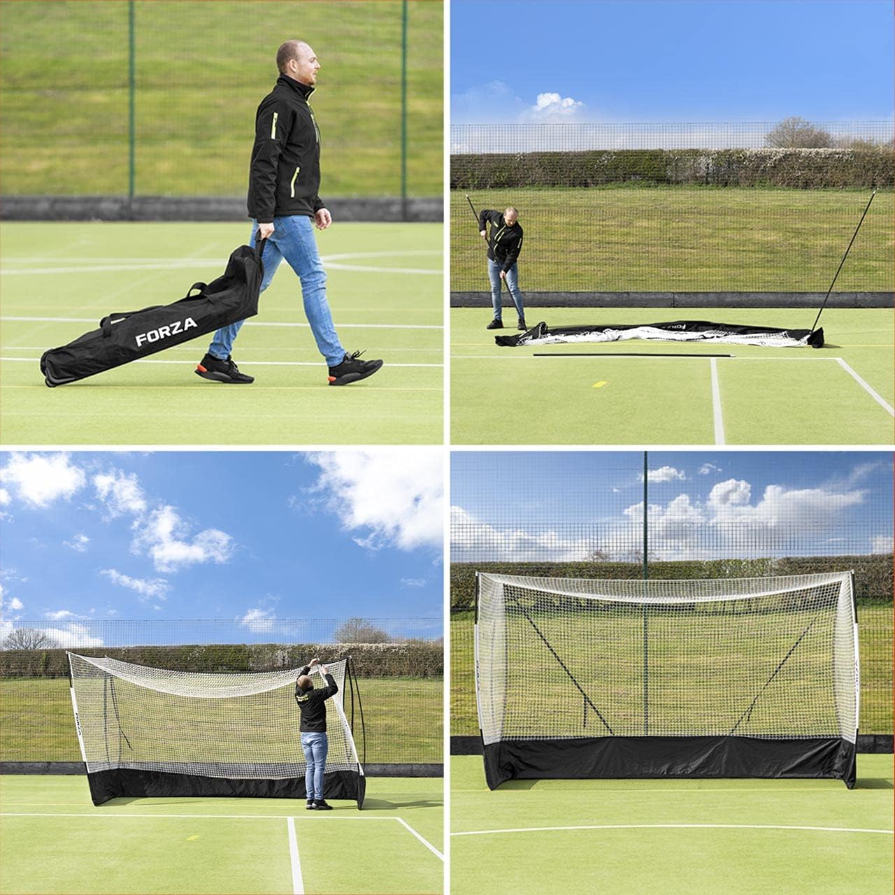 FORZA Proflex Field Hockey Goals - 3X Size Options: 8x4ft / 9.8x6ft / 12x7ft | Pop Up Design, Ultra-Portable/Lightweight Hockey Goal, Schools, Clubs : Sports & Outdoors