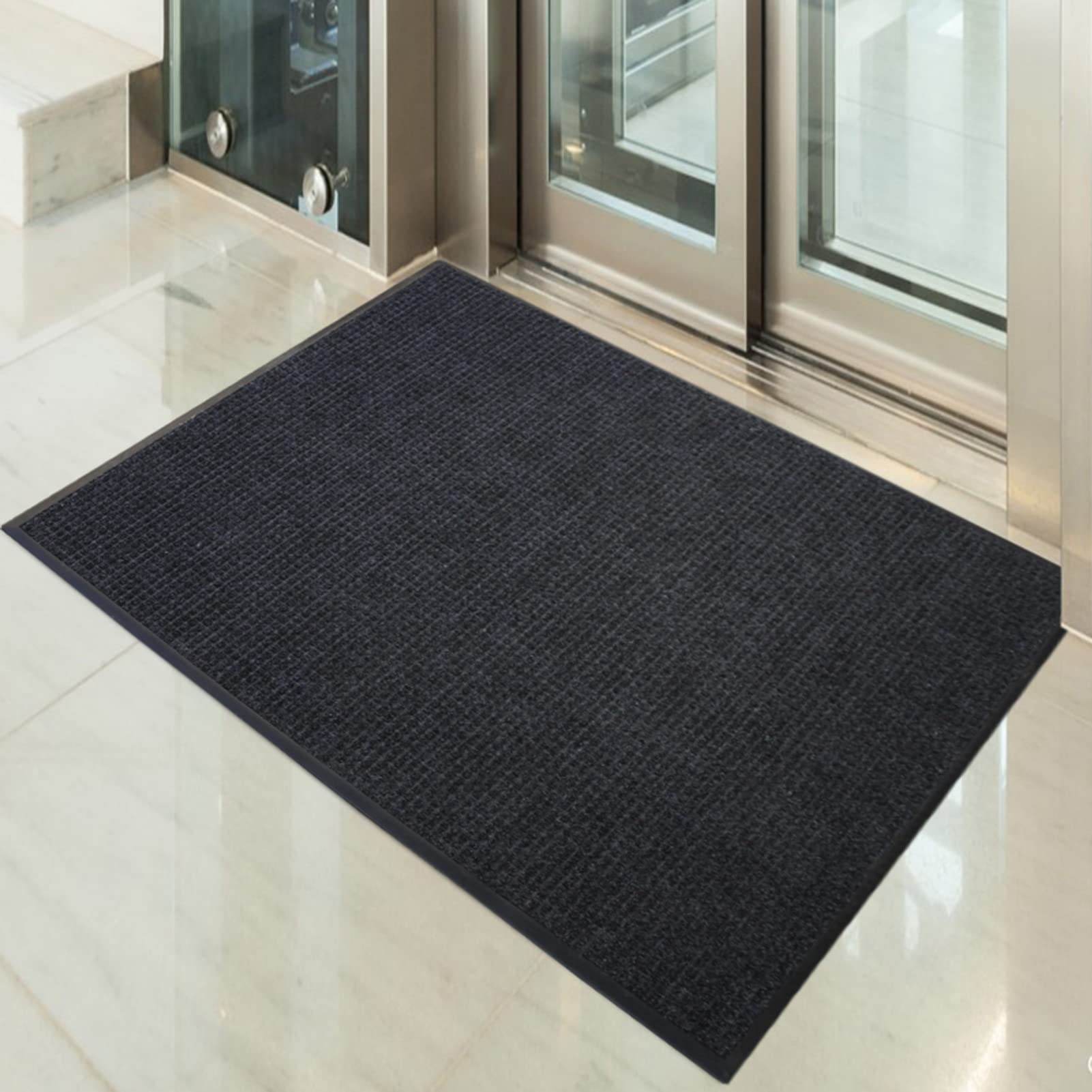 Sommer-Fußmatte für den Außenbereich, Flacher Schmutzfänger-Läufer für Garage, Wohnmobil, Heimbüro, 60/80/90/120 cm breite Fußmatten (Farbe: Dunkelgrau, Größe: 80 x 240 cm/31,5 x 94,5 Zoll)