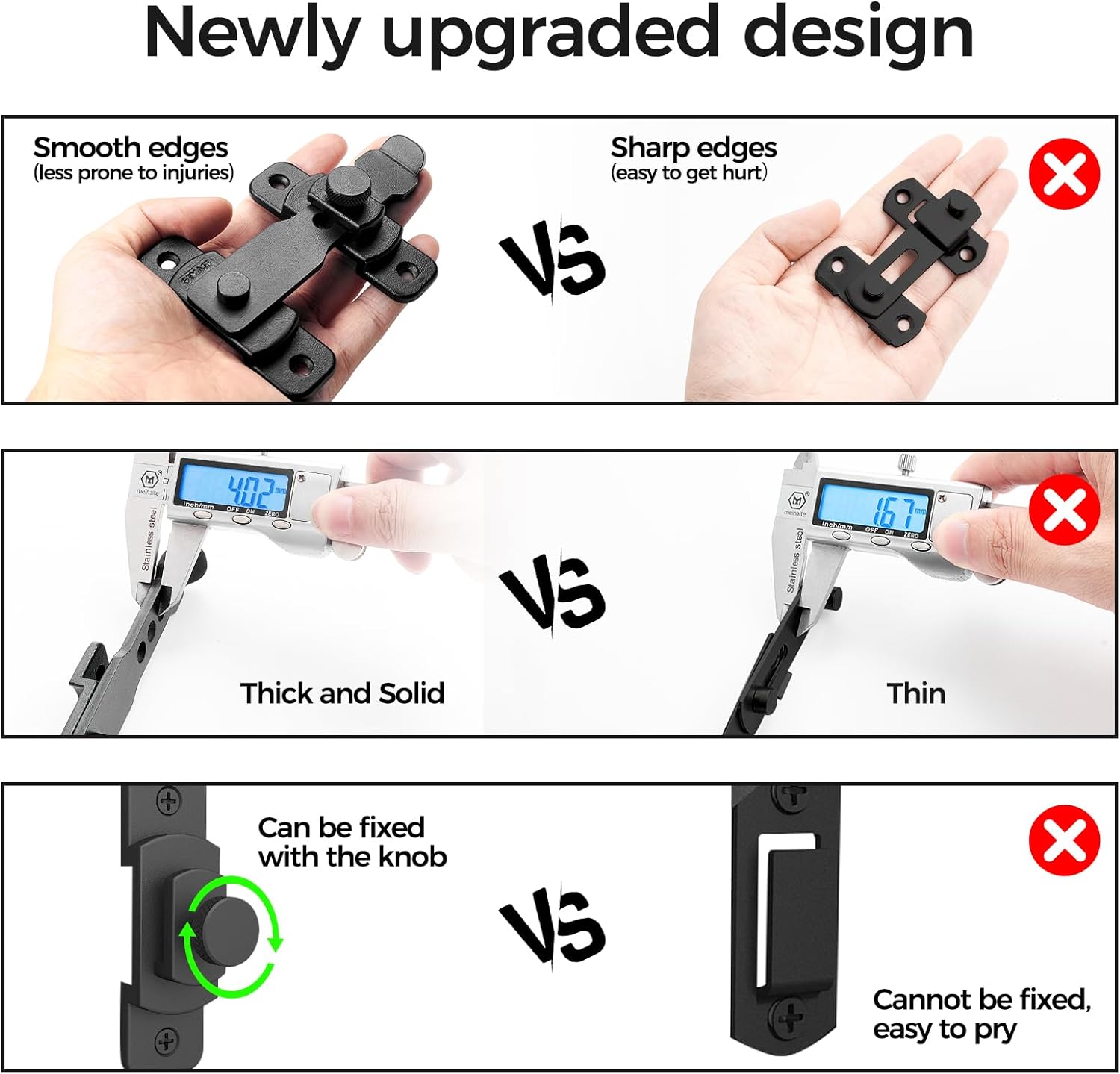 Upgrade Sliding Barn Door Lock Latch, Stainless Steel Gate Flip Latch Lock for Household, Shed, Sliding Doors, Garage, Outdoor Fence