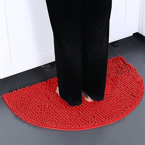 Miniatura 6 de Alfombras de baño de 24 x 16 pulgadas, alfombras de baño de medio círculo, suaves, antideslizantes, absorbentes, de secado rápido, alfombras de baño