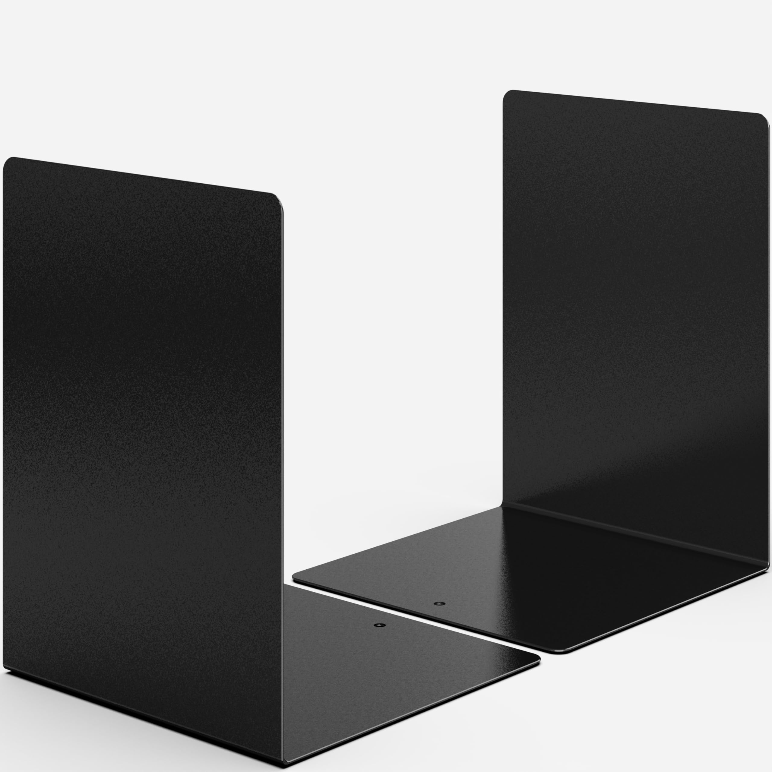 Amazon Brand – Umi Heavy Duty Metal Bookends for Shelves | Non-Slip Book Ends for Home, Office & Library | Modern Steel Book Holder for Books, Files, Magazines (Set of 2)