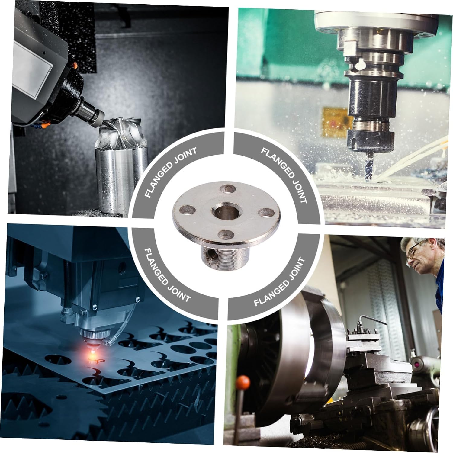 CHILDWEET 10pcs Motor Coupler Connector Flange Shaft Coupler Guide Bearing Fittings Rigid Flange Coupling for Printer CNC Machine