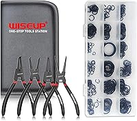 Vista 8 de WISEUP Juego de alicates de anillo a presión, 4 piezas de 7 pulgadas, kit de alicates de circlip interno/externo de 7 pulgadas, puntas de mandíbula