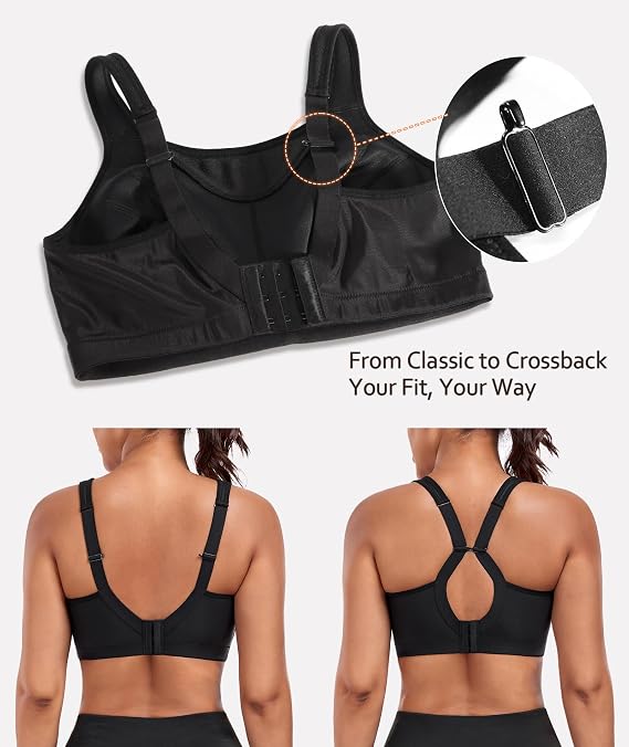 DotVol Women's High Impact Wireless Full Coverage Plus Size Everyday Sports Bra
