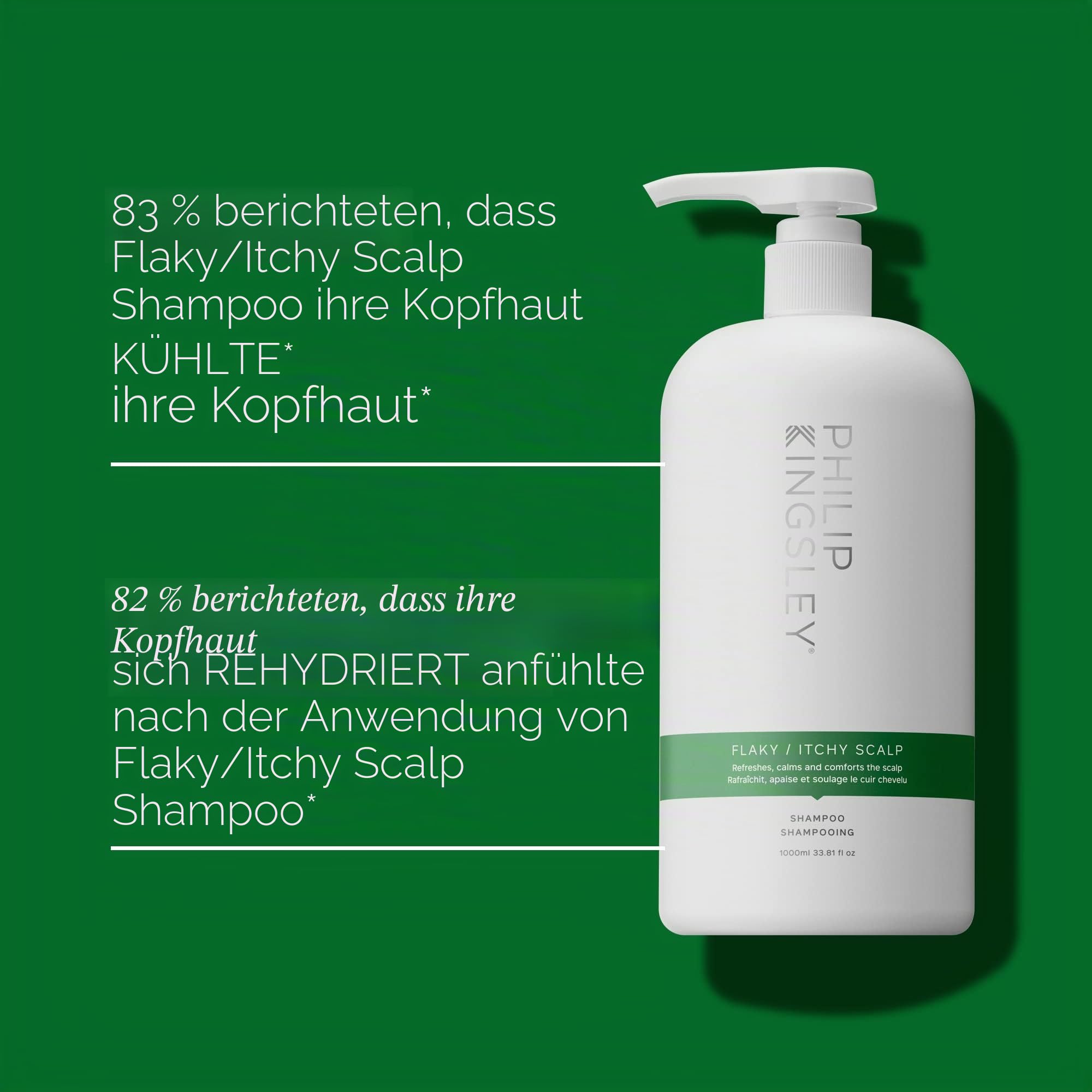 Philip Kingsley | Schuppiges/juckendes Kopfhautshampoo | Anit-Dandruff Shampoo für schuppige, juckende, trockene, fettige Kopfhaut | Reinigung der Kopfhaut | 1000ml