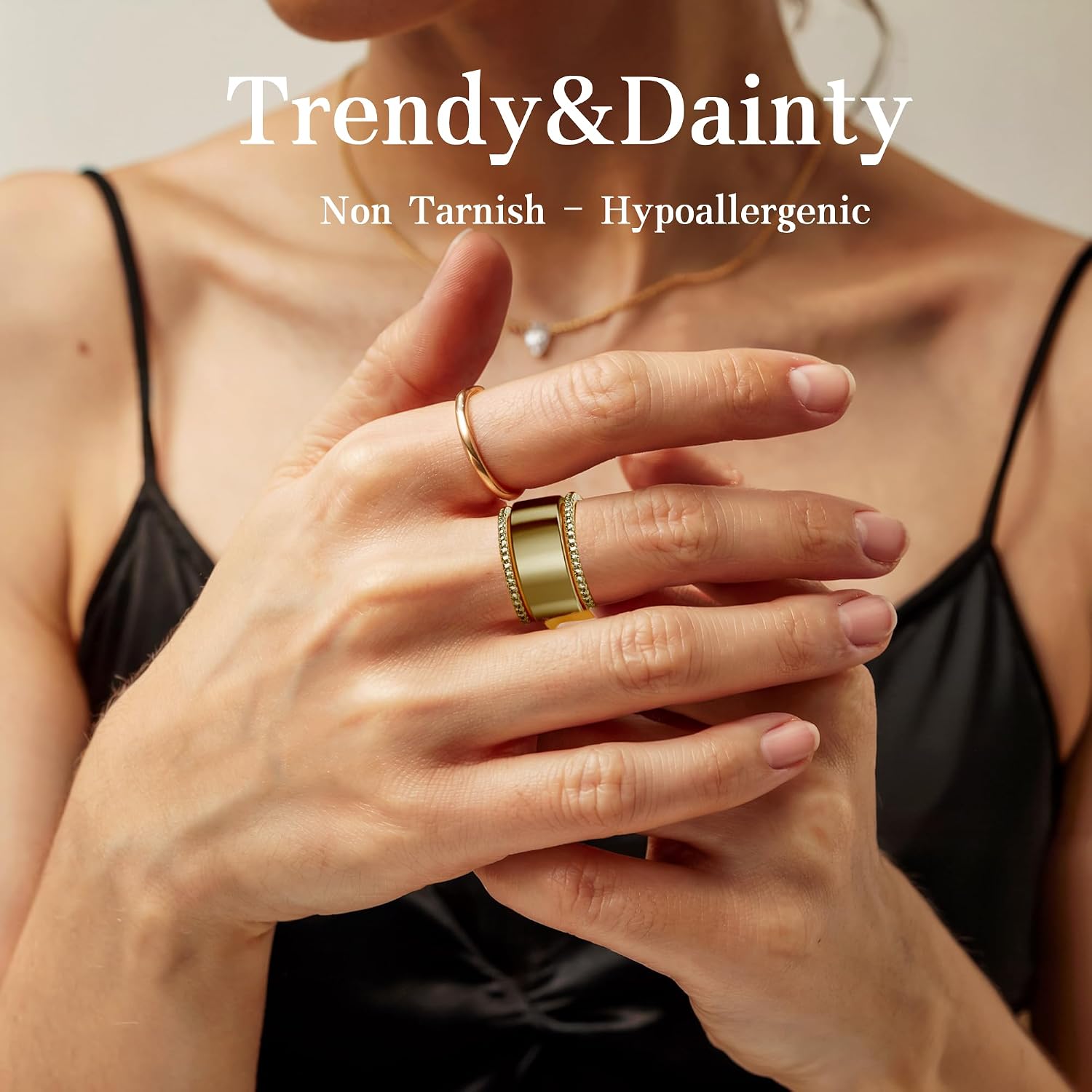 2-Pack 14K Gold Plated Stackable Rings for Oura Ring Gen 5/4/3 image 2