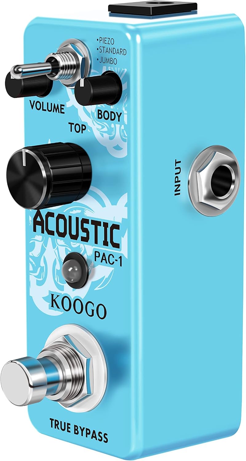 Koogo Guitar Acoustic Pedal Analog Acoustic Guitar Simulator Pedal for Electric Guitar
