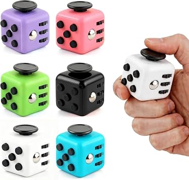 6 Pack Fidget Cubes Sensory Toy Set, Infinity Cube for Stress Relief | Gift for All Ages, ADHD Autism & Arthritic Support, CPSC ABS, 4 Quiet Sides, 6 Bright Colors, Office Travel Classroom Play