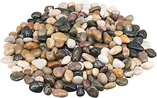 Decorative Rocks for Potted Plants,Virekm River Rocks, Decorative Ornamental Pebbles,Garden Landscaping Stones Gravel Filler for Home Decoration Flower Bed Fish Tank Plants Vases Succulents (5 Pounds)