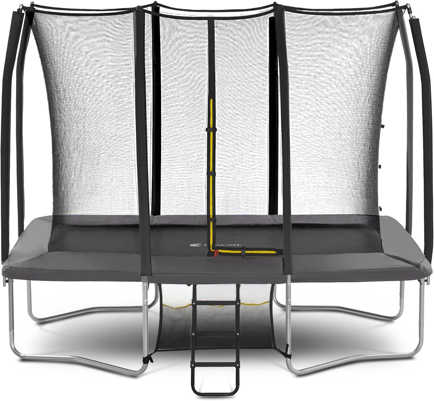 Exacme 7X10 8X12 9X14 Foot Rectangle Trampoline for Kids, Double Enclosure Openings, Small Outdoor Rectangular Trampoline with Enclosure Net, 4 Wind Stakes, Storage Bag