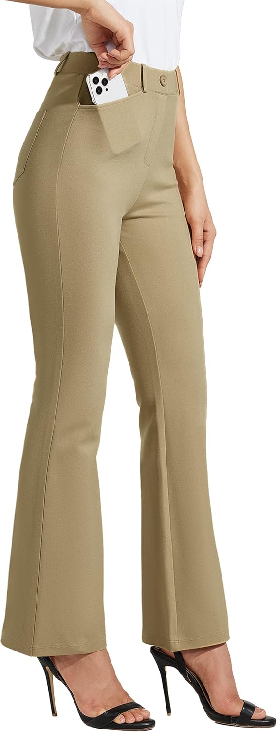 Willit Women's Yoga Dress Pants Bootcut Stretch Work Slacks Office Pants 4 Pockets 28"/29"/30"/31"/33"