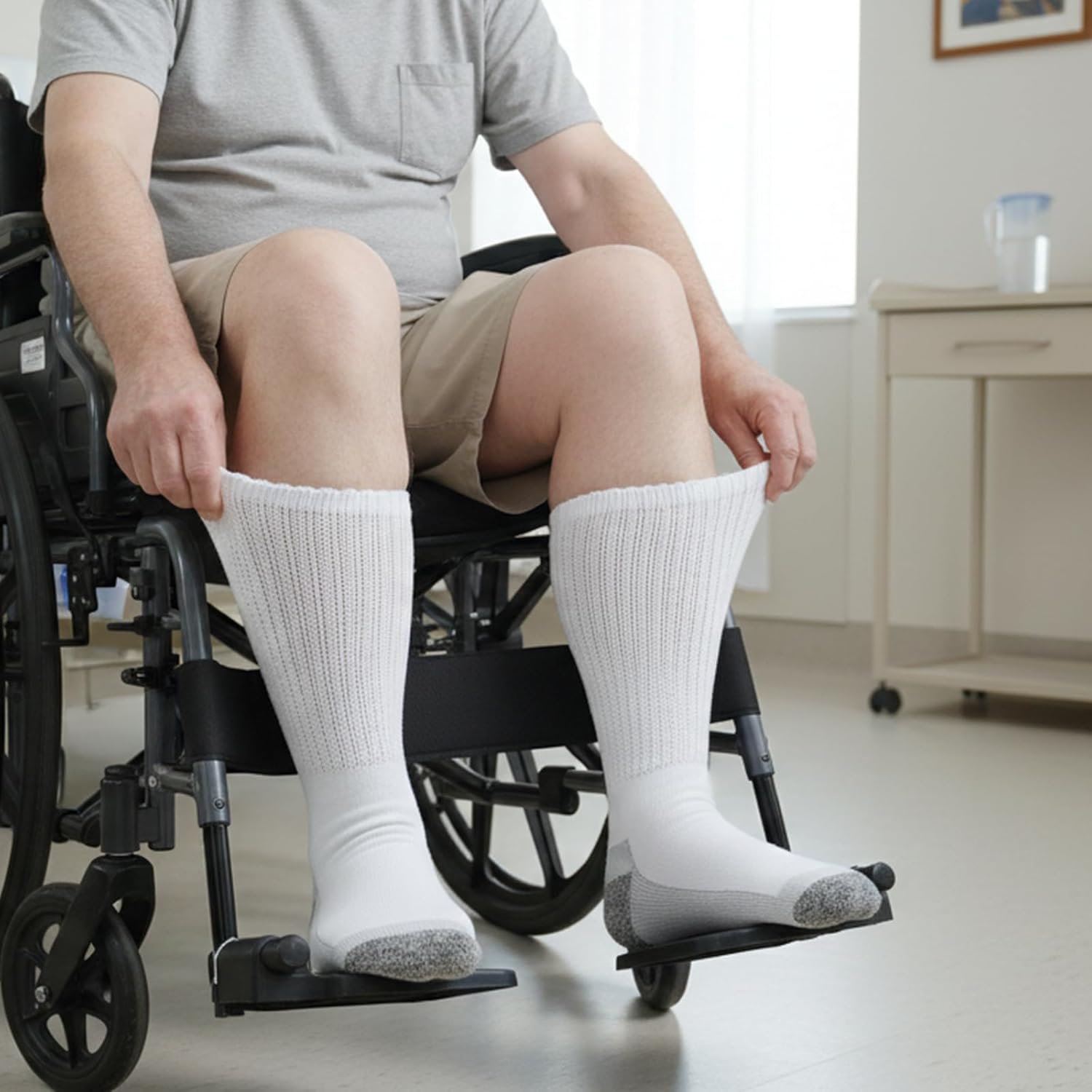 Diabetic Socks for Men, Non-Binding Loose Fitting Wide Calf, Big and Tall with Cushioned 2 Pairs - Image 3