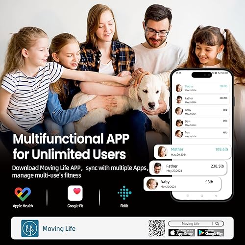 Miniatura 6 de Báscula inteligente para peso corporal, báscula digital de 8 electrodos para grasa corporal, báscula de baño con IMC, análisis de composición de