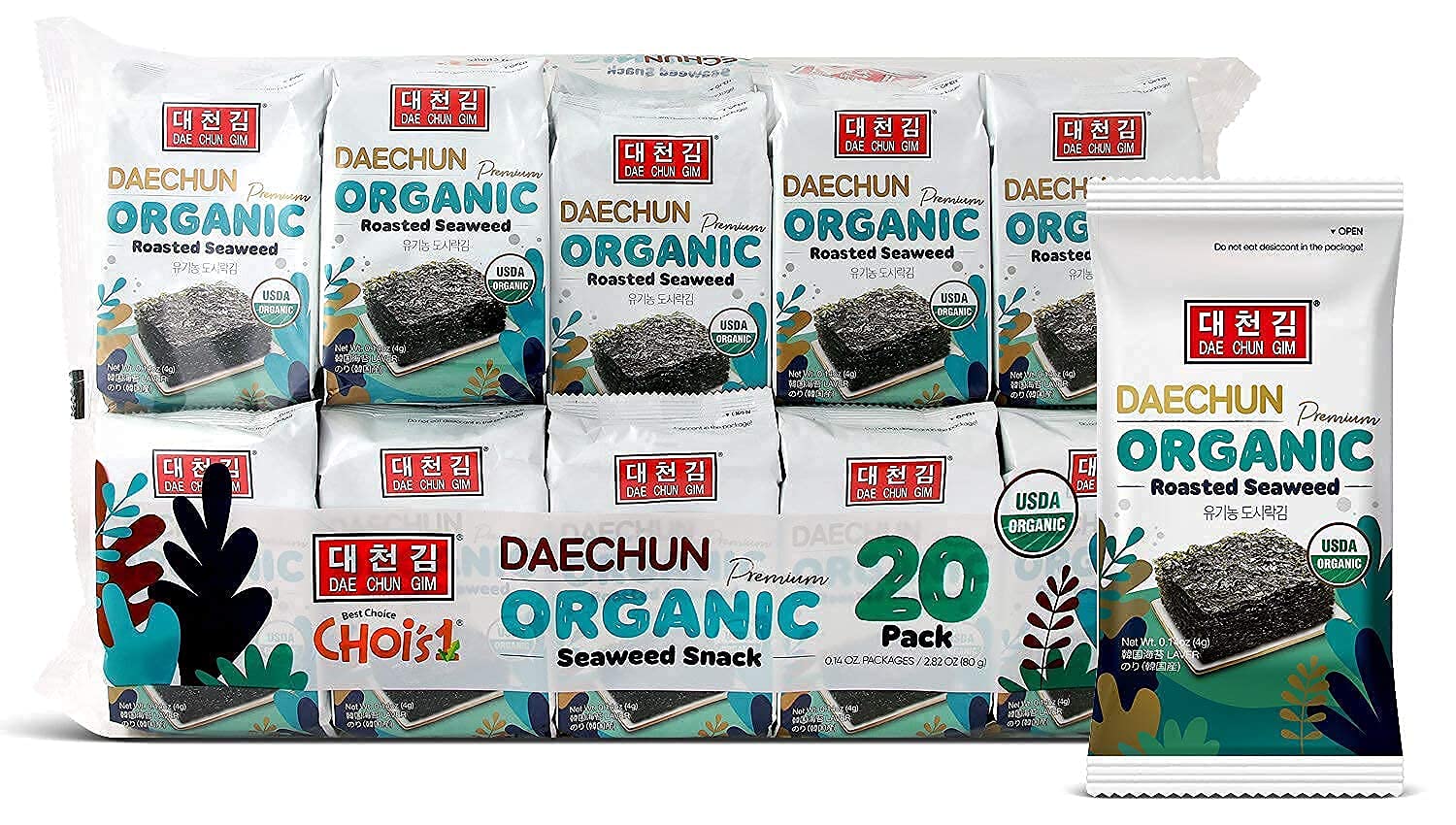 DAECHUN(CHOI'S1) Wasabi Seaweed Snack & Organic Seaweed Snack with Discounted Price