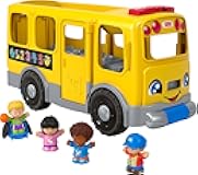 Fisher-Price Little People Toddler Learning Toy, Big Yellow School Bus Pull-Along Vehicle & 4 Figures for Kids Ages 1+ Years, Multilanguage Version