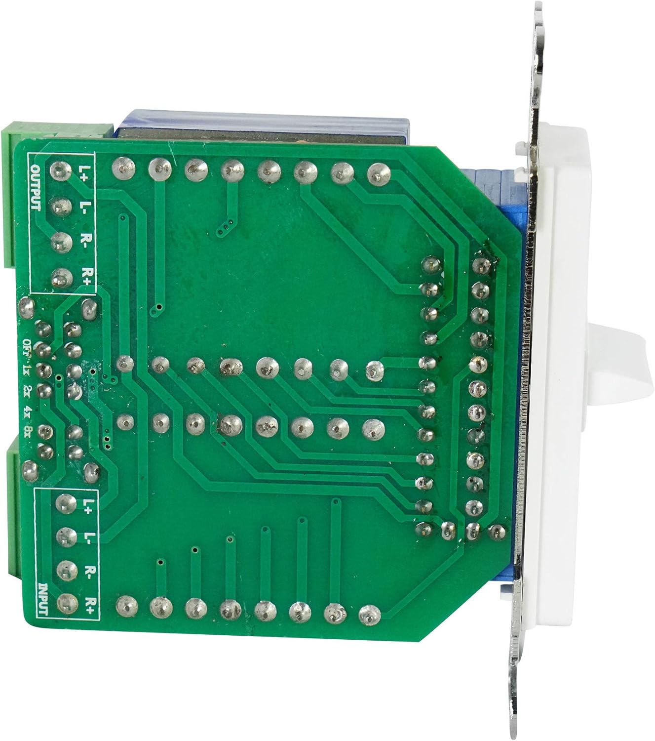 Rockville VOL855 8-Ohm 50x2-Watt Wall-Mount Stereo Volume Controllers with 12-Step Slider, White Single-Gang Plate, 20Hz-20kHz Frequency Response, Dust-Protected Circuit Design, 4-Piece