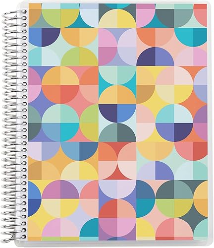 Miniatura 2 de Erin Condren Cuaderno de cuadrícula de puntos encuadernados en espiral de 7 x 9 pulgadas, círculos abstractos, cuadrícula de 160 puntos, cuaderno