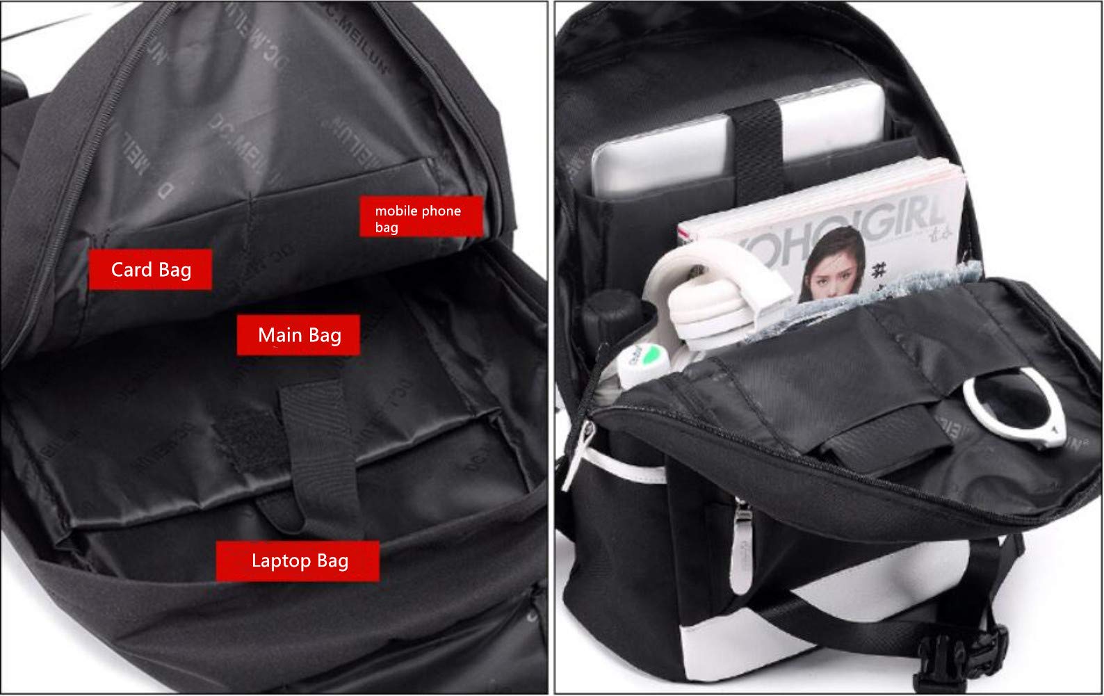 Schoolrugzak voor jongens, grote lichte schooltas met laptopvak van 15