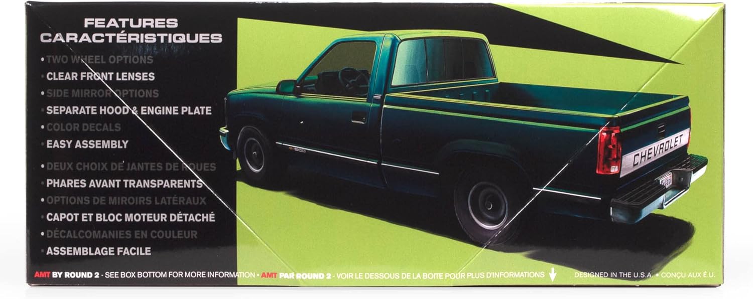 AMT 1992 Chevrolet Silverado Shortbed Fleetside Pickup Easy Build 1:25 Scale Model Kit