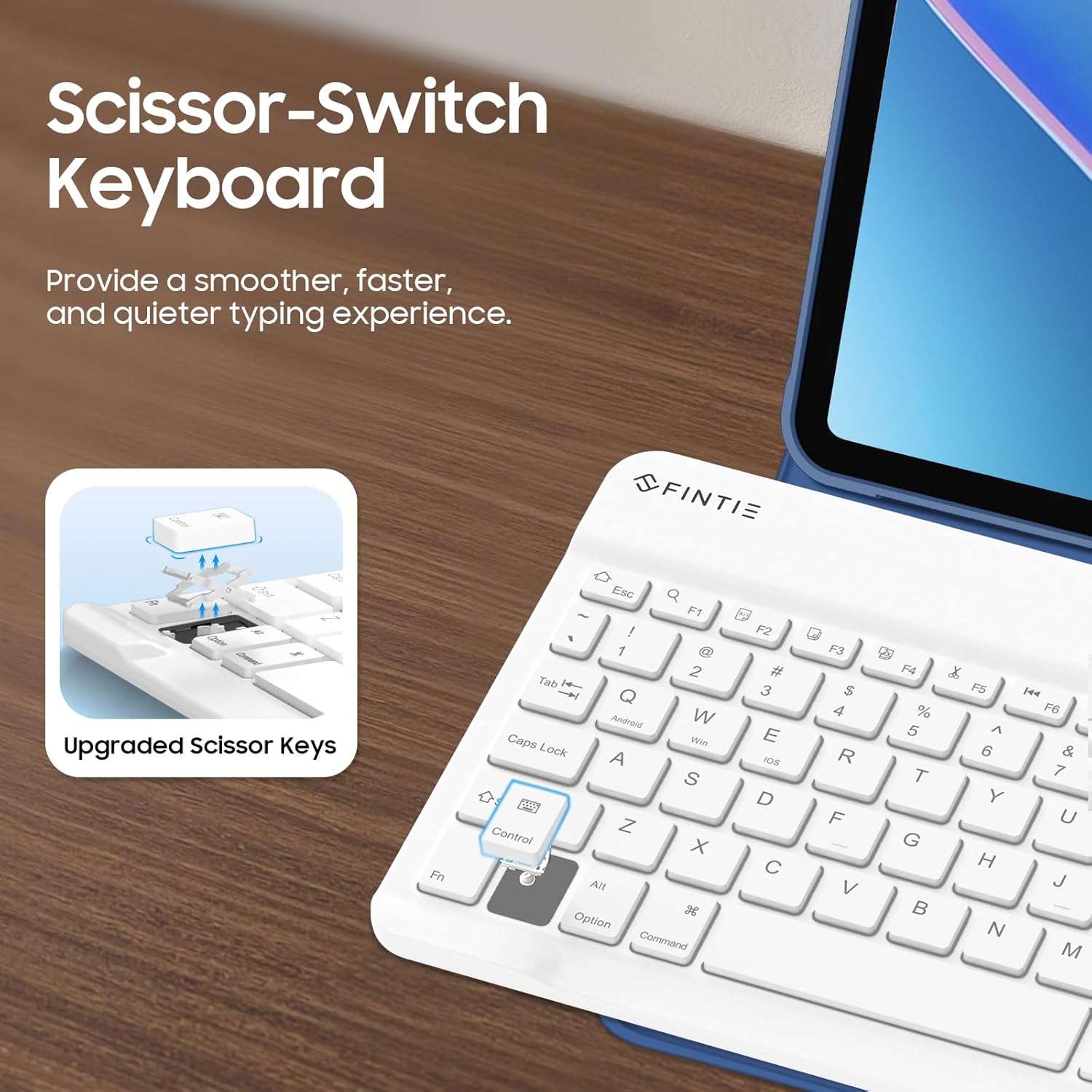 Fintie Backlit Keyboard Case for iPad (A16) 11th Generation 11 Inch 2025, iPad 10th Generation 10.9 Inch 2022 - Soft TPU Cover with 7 Color Backlight Detachable Bluetooth Keyboard, Navy