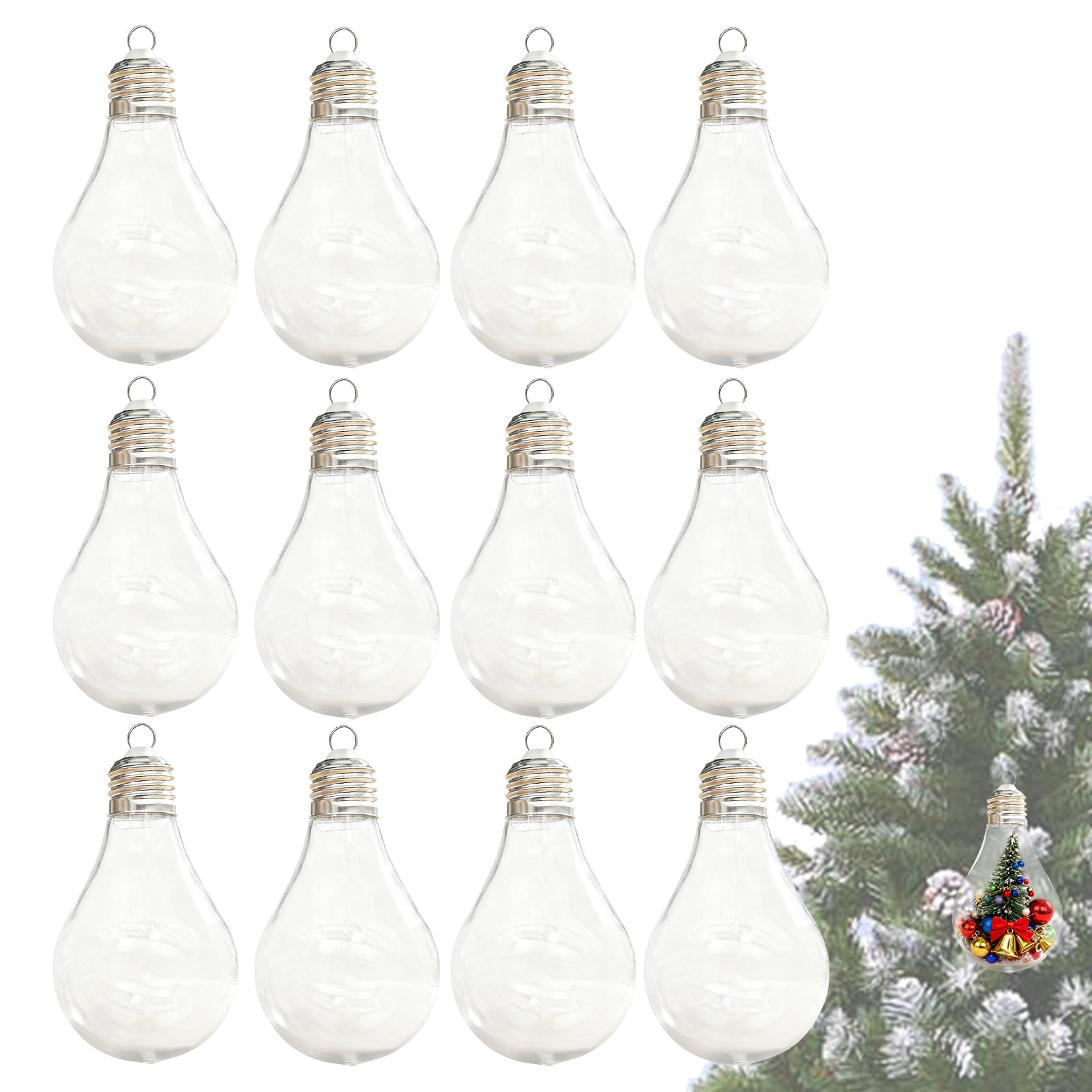 Ornements à remplir ampoules transparentes pour décoration de sapin et cheminée