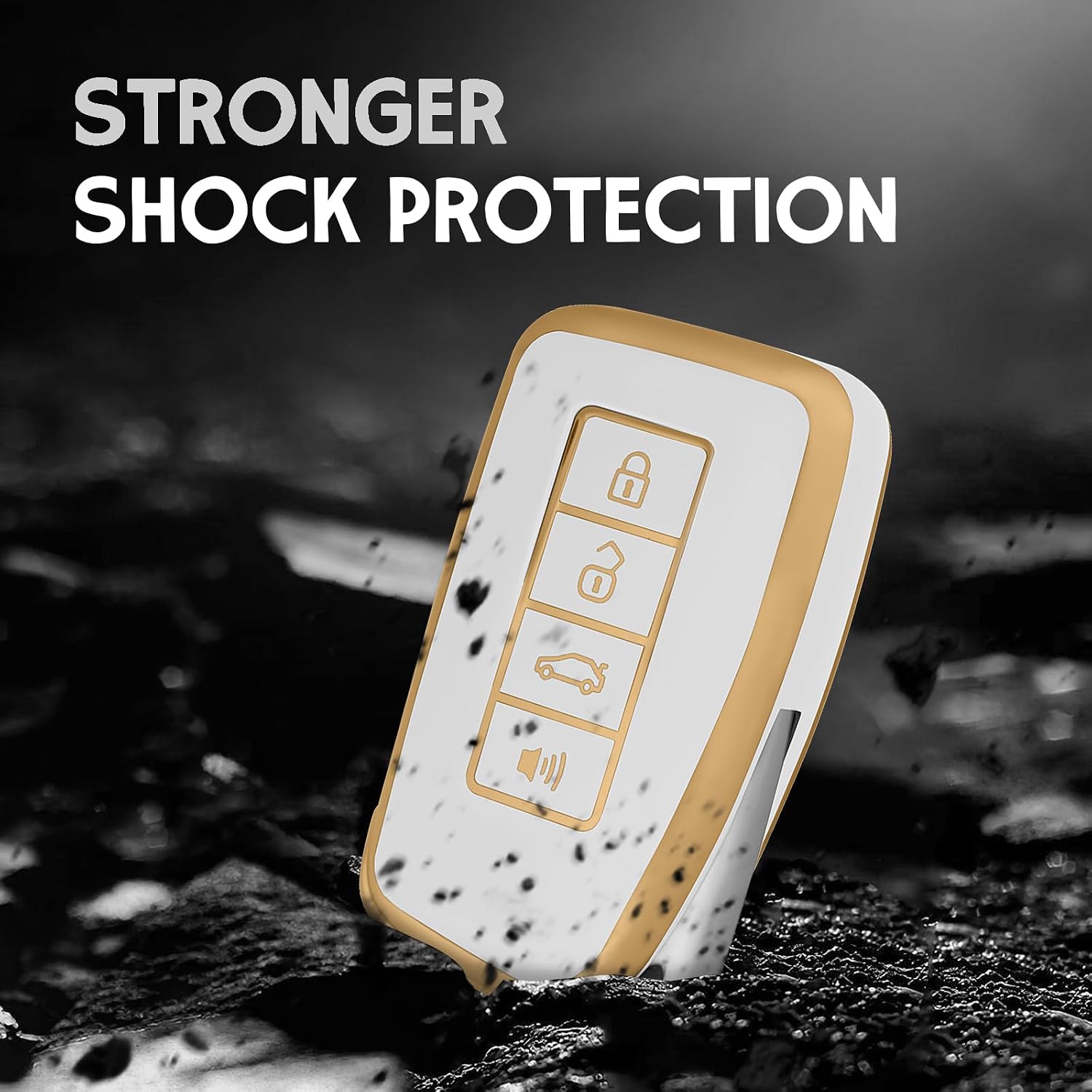 TPU Smart Cover Key Case Fits for Lexus 3/4 Button(White) image 5