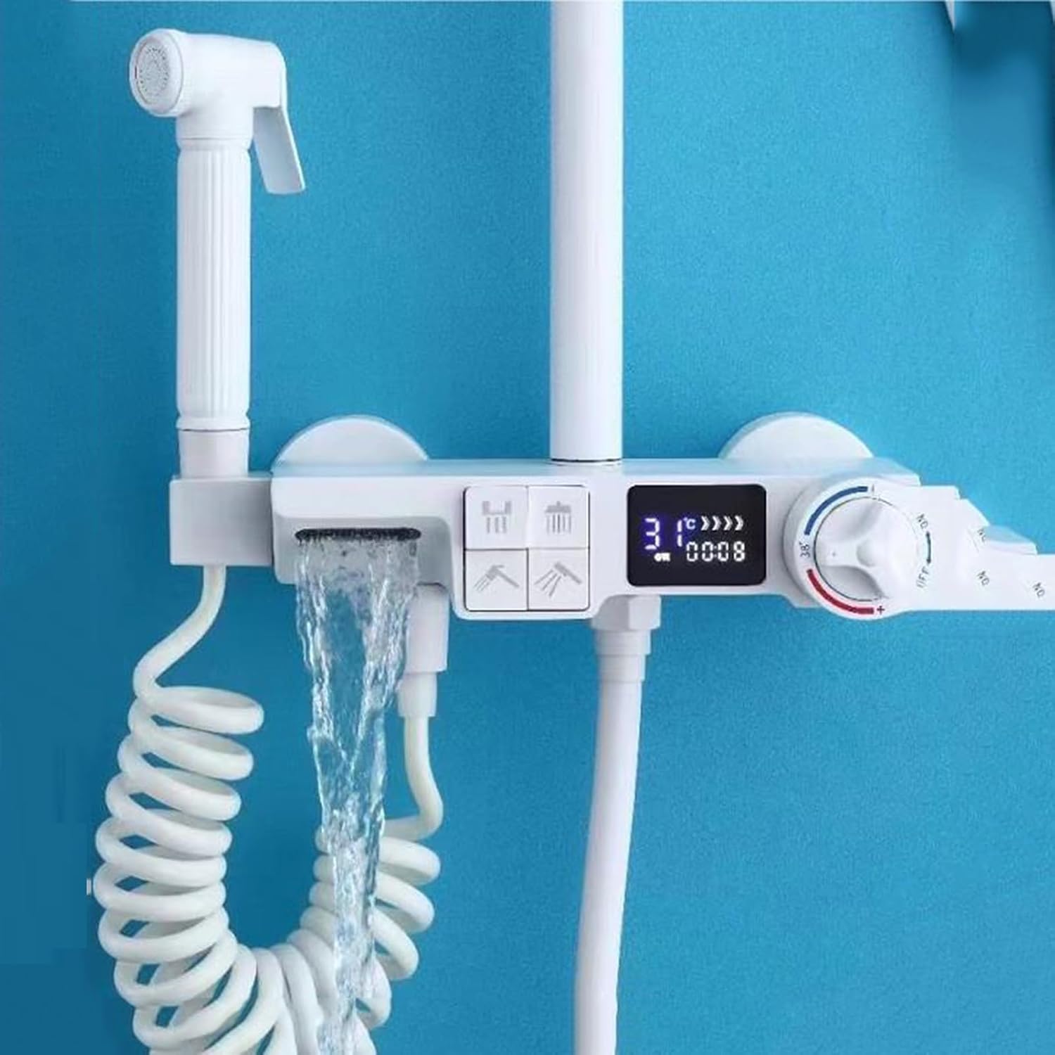 Micro Hydro Generator Shower Head With Digital Temperature Display - Self-Powered Water Flow Energy Device, Eco-Friendly Bathroom Accessory(BJL2629) image 3