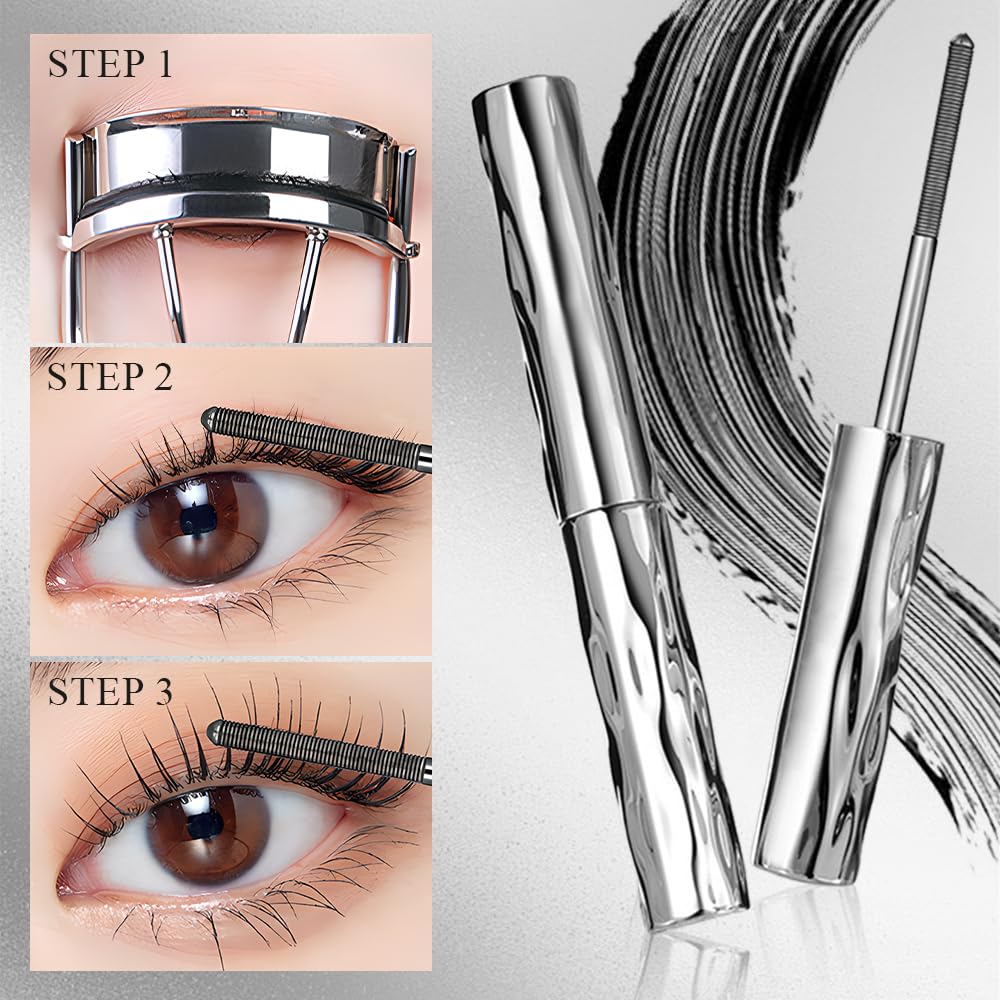 Waterproof Fibre Mascara, 2026 New Tubular Eyelash Primer Mascara, Long-lasting Curling Mascara, Natural and Non-smudge (3PCS)