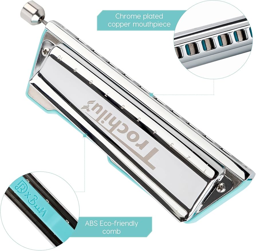 Amazon.com: JDR Trochilus 10 Holes Chromatic Harmonica Key of G
