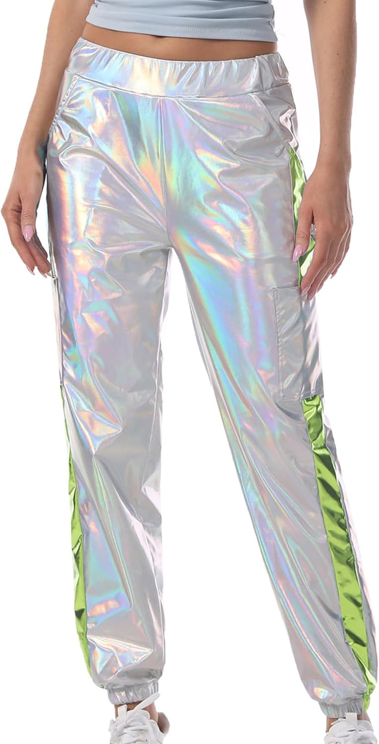 YiZYiF Women High Waisted Street Hip-hop Dance Trousers Open Bottom Sweatpants Athletic Jogging Pants