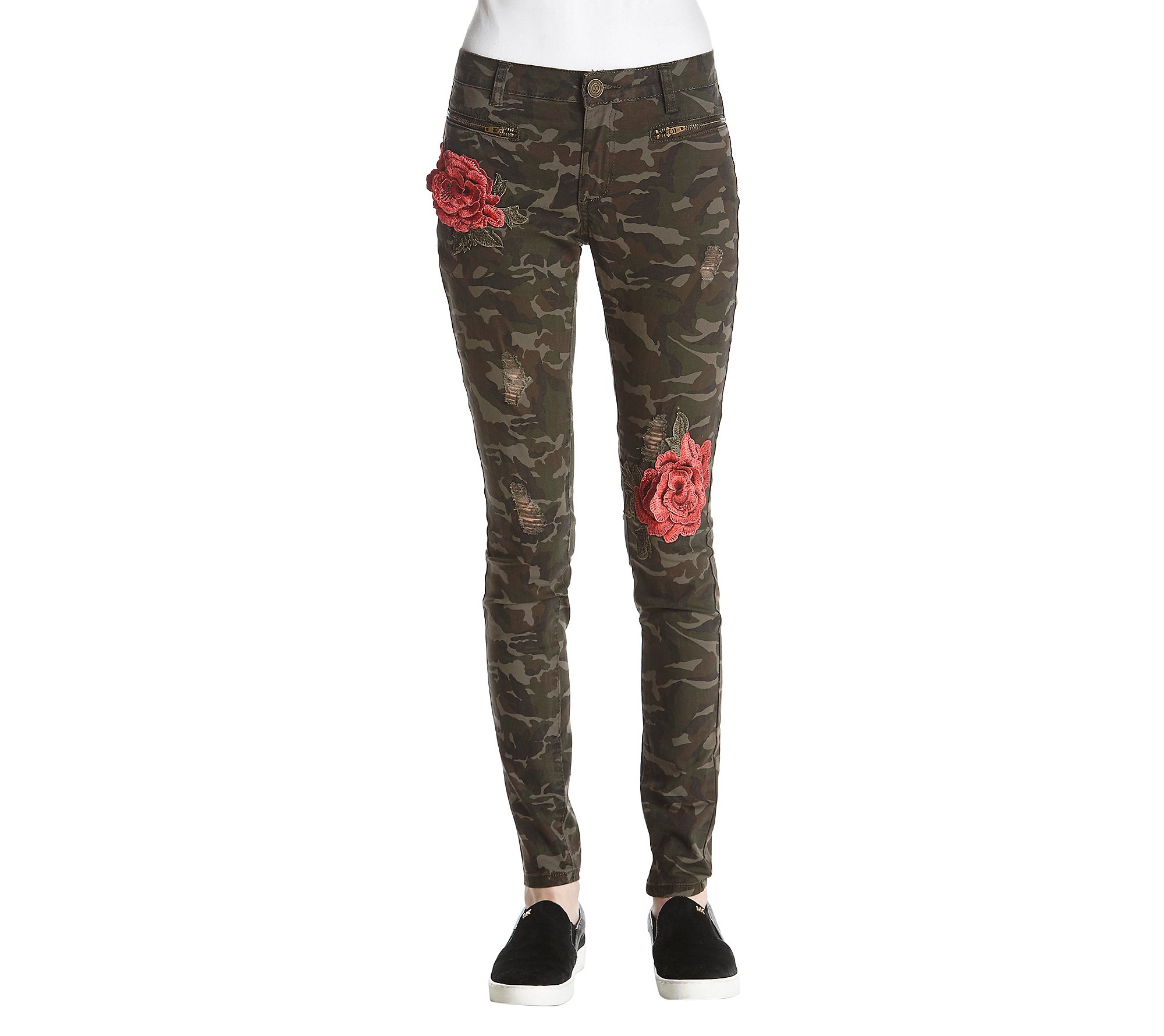 Boom Boom Rose Embroidery Applique Camo 