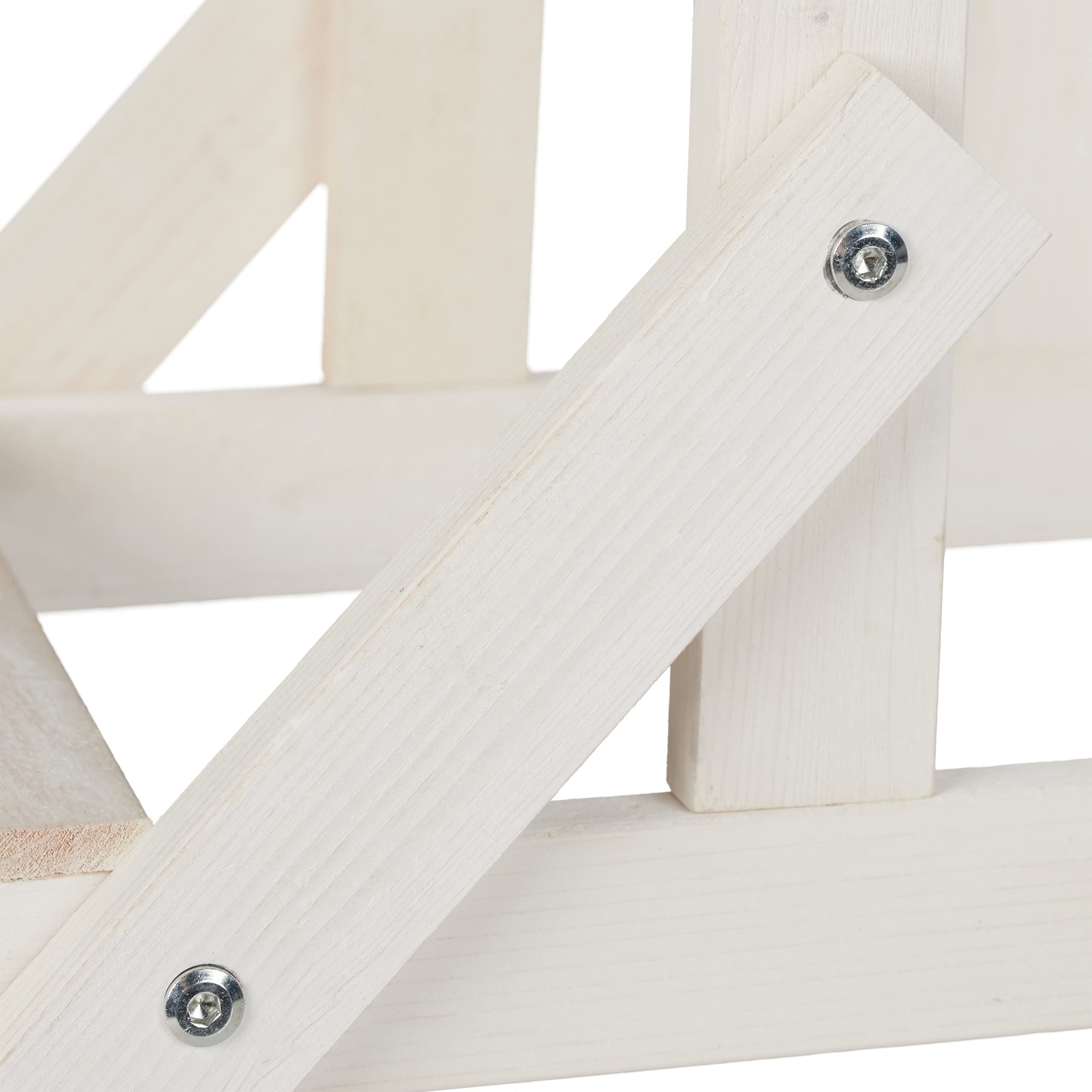 Relaxdays Soporte Plantas 3 Niveles, Madera, Blanco, 83 x 83 x 25 cm