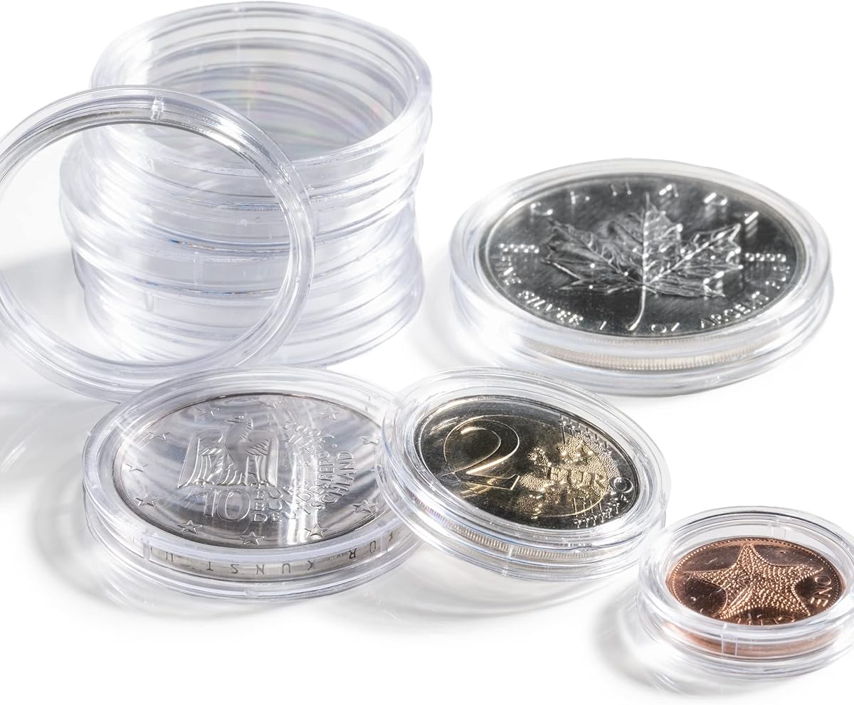 Cápsulas para monedas Faro Diámetro interior 22,5 mm Paquete de 100ud