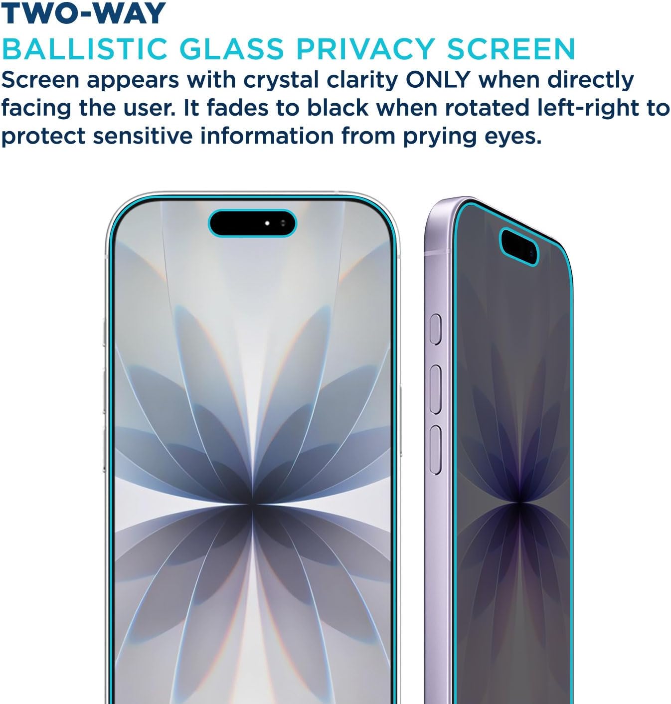 Tech Armor for iPhone 17 Screen Protector Privacy Glass 6.3 inch - Ballistic Tempered, Anti-Spy, Case Friendly, Easy Installation, Bubble Free, Touch Support, 1 Pack