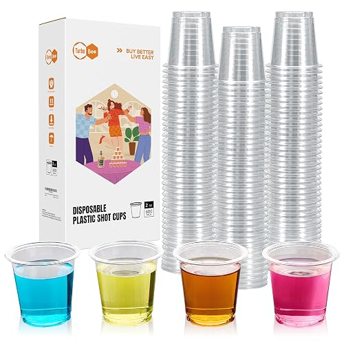 Turbo Bee 600 pack 2 OZ Disposable Plastic Shot Glasses,