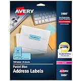 Avery Printable Address Labels with Sure Feed, 1" x 2-5/8", Pastel Blue, 750 Blank Mailing Labels (5980) – view 1
