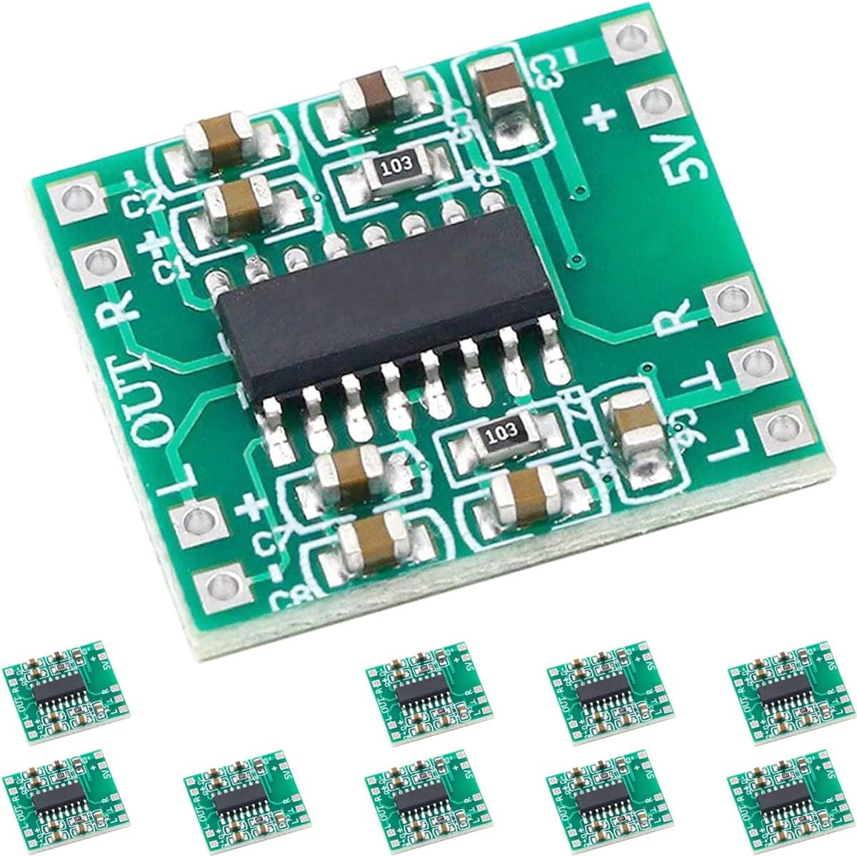 DAOKAI10Pcs PAM8403 Digital Audio Amplifier Board Super Small Power Amplifier Module 3W+3W Class-D Dual Channel Amplifier Board 2.5V-5.5V USB Powered High Efficiency 90%