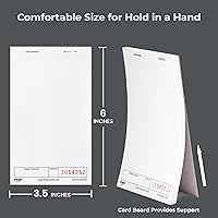 Vista 2 de FMP Brands Paquete de 5 blocs de cheques de invitados, bloc de notas de servidor para camarera, bloc de notas de servidor para camarera, bloc