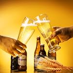 PARACITY Beer Glasses 16 oz, Pint Glasses, Wheat Beer Glasses, Glasses Drinking Set, Glassware Gift for Men (4)