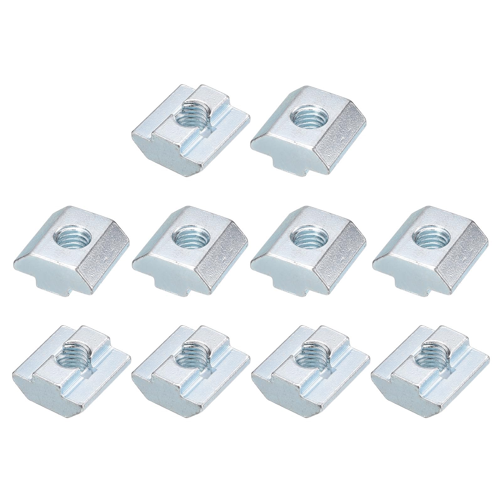 TOP-VIGOR M8 Sliding T Slot Nuts 20Pcs, Nickel Plated Carbon Steel Hammer Head Roll-in T-Nuts for 4040 Aluminium Extrusion Profile, T-Slot Fasteners for CNC and 3D Printer Assembly