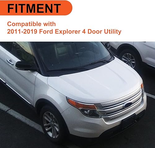 Miniatura 2 de Moldura exterior izquierda del parabrisas compatible con Ford Explorer 2011-2019 de 4 puertas de repuesto para BB5Z-7803145-AA, BB5Z-7803137-AB con