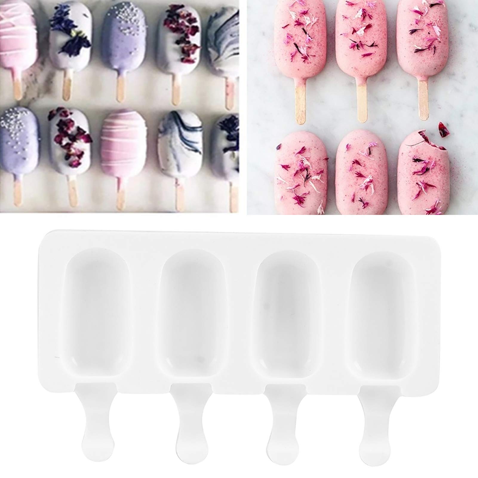 4 Stück Silikon Eisregal | Eis Am Stiel Form Mit Strohhalm Gefrorene Leckereien