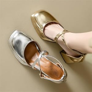 slim fit dress slacks Go For It Gold Metallic Block Heels