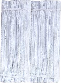 White Pipe Cleaners Crafts (100 Pack) Chenille Stems for DIY Art Decorations Creative (6 mm x 12 Inch)