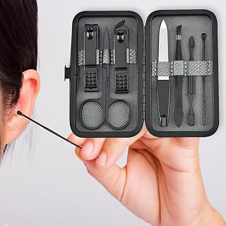 Manicure Set 7 in 1 Stainless Steel Nail Kit Manicure Kit Gifts for Dad Friends Easter Basket Stuffers Nail Clippers for Men Gifts Under 5 Dollars Nail Tools with Travel Case